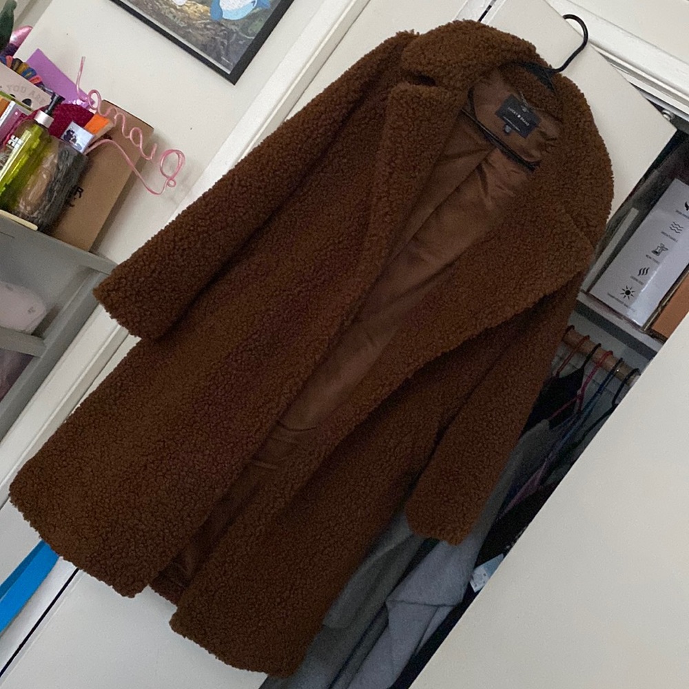 Lucky Brand teddy coat brown